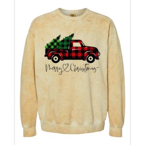 Festive Holiday Red Truck Delivering Christmas Trees Colorblast Crewneck Sweatshirt