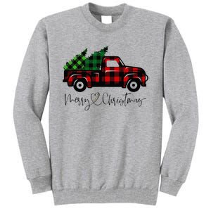 Festive Holiday Red Truck Delivering Christmas Trees Tall Sweatshirt