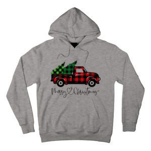 Festive Holiday Red Truck Delivering Christmas Trees Tall Hoodie