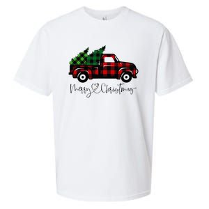 Festive Holiday Red Truck Delivering Christmas Trees Sueded Cloud Jersey T-Shirt