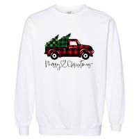 Festive Holiday Red Truck Delivering Christmas Trees Garment-Dyed Sweatshirt