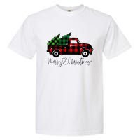 Festive Holiday Red Truck Delivering Christmas Trees Garment-Dyed Heavyweight T-Shirt