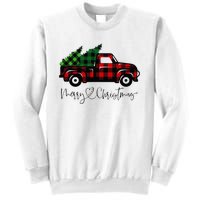 Festive Holiday Red Truck Delivering Christmas Trees Sweatshirt