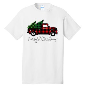 Festive Holiday Red Truck Delivering Christmas Trees Tall T-Shirt