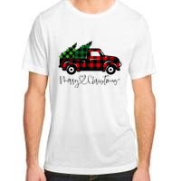 Festive Holiday Red Truck Delivering Christmas Trees Adult ChromaSoft Performance T-Shirt