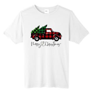 Festive Holiday Red Truck Delivering Christmas Trees Tall Fusion ChromaSoft Performance T-Shirt