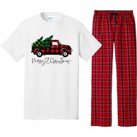 Festive Holiday Red Truck Delivering Christmas Trees Pajama Set