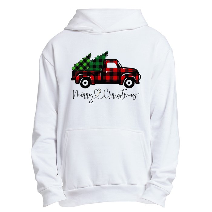 Festive Holiday Red Truck Delivering Christmas Trees Urban Pullover Hoodie