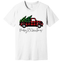 Festive Holiday Red Truck Delivering Christmas Trees Premium T-Shirt