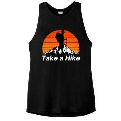 Funny Hiking, Social Distancing, Spend Time Hiking, Nature, Hike, Camping, Outsi Ladies PosiCharge Tri-Blend Wicking Tank