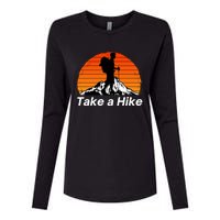 Funny Hiking, Social Distancing, Spend Time Hiking, Nature, Hike, Camping, Outsi Womens Cotton Relaxed Long Sleeve T-Shirt