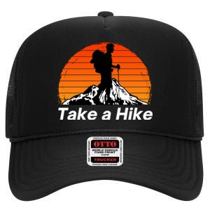 Funny Hiking, Social Distancing, Spend Time Hiking, Nature, Hike, Camping, Outsi High Crown Mesh Back Trucker Hat