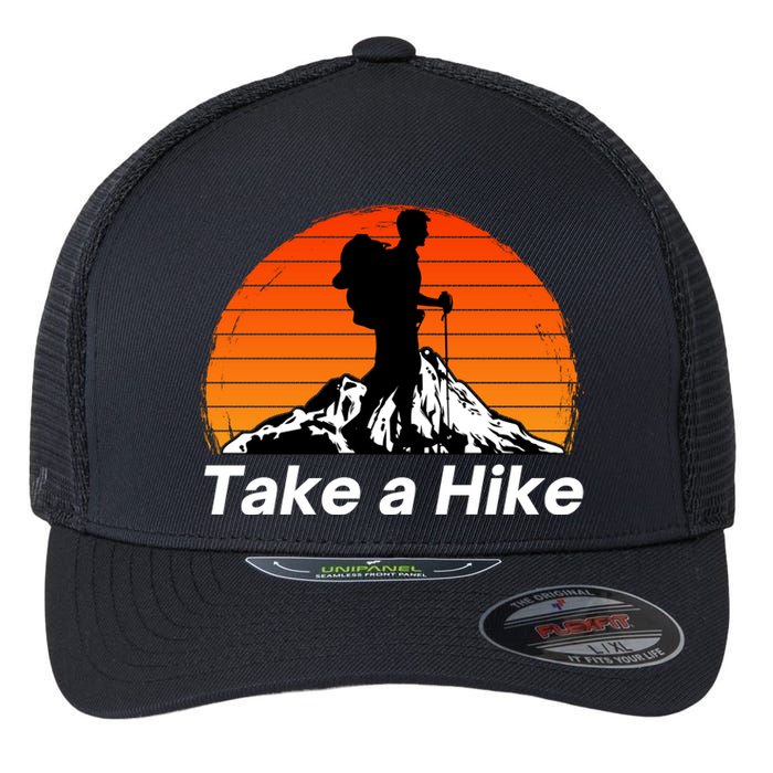 Funny Hiking, Social Distancing, Spend Time Hiking, Nature, Hike, Camping, Outsi Flexfit Unipanel Trucker Cap