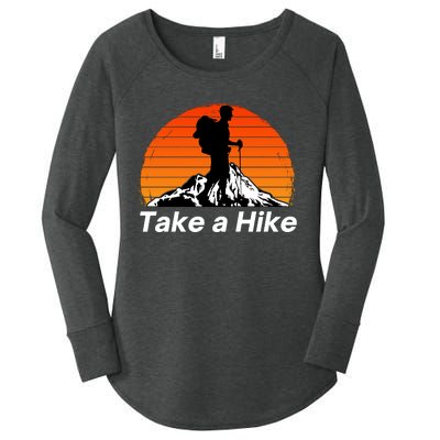 Funny Hiking, Social Distancing, Spend Time Hiking, Nature, Hike, Camping, Outsi Women's Perfect Tri Tunic Long Sleeve Shirt