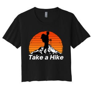 Funny Hiking, Social Distancing, Spend Time Hiking, Nature, Hike, Camping, Outsi Women's Crop Top Tee