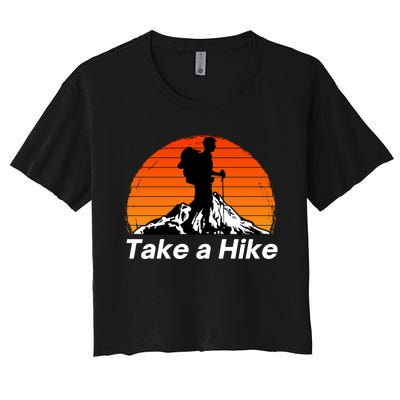 Funny Hiking, Social Distancing, Spend Time Hiking, Nature, Hike, Camping, Outsi Women's Crop Top Tee