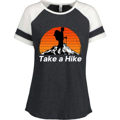 Funny Hiking, Social Distancing, Spend Time Hiking, Nature, Hike, Camping, Outsi Enza Ladies Jersey Colorblock Tee