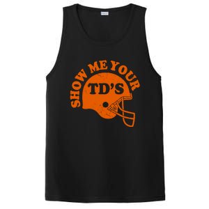 Football Humor Sayings Show Me Your TDs Funny Quotes PosiCharge Competitor Tank