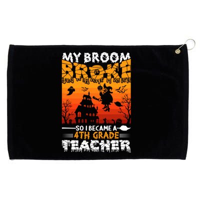 Funny Halloween School Teacher Costume 4Th Grade Teacher Great Gift Grommeted Golf Towel