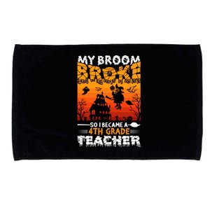 Funny Halloween School Teacher Costume 4Th Grade Teacher Great Gift Microfiber Hand Towel