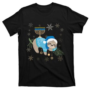 Funny Hanukkah Sloth Jewish Chanukah Sleeping T-Shirt