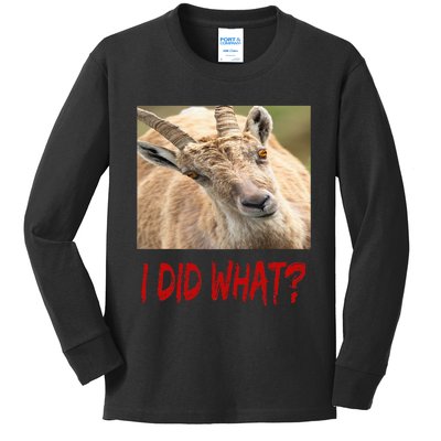 Funny Horned ScapeGoat Kids Long Sleeve Shirt