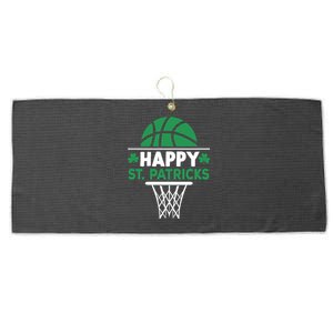 Funny Happy St Patricks Day Shamrock Basketball Meaningful Gift Large Microfiber Waffle Golf Towel