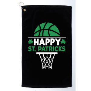 Funny Happy St Patricks Day Shamrock Basketball Meaningful Gift Platinum Collection Golf Towel