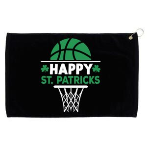 Funny Happy St Patricks Day Shamrock Basketball Meaningful Gift Grommeted Golf Towel