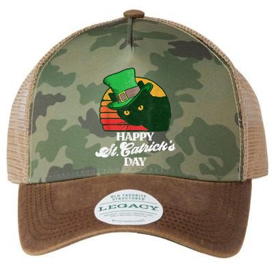 Funny Happy St CatrickS Day 80S St Patricks Cat Retro Legacy Tie Dye Trucker Hat