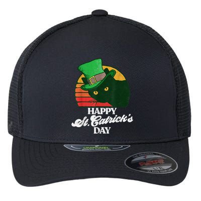 Funny Happy St CatrickS Day 80S St Patricks Cat Retro Flexfit Unipanel Trucker Cap