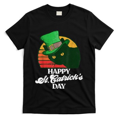 Funny Happy St CatrickS Day 80S St Patricks Cat Retro T-Shirt