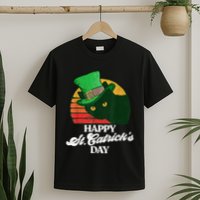 Funny Happy St CatrickS Day 80S St Patricks Cat Retro T-Shirt