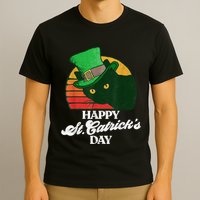 Funny Happy St CatrickS Day 80S St Patricks Cat Retro T-Shirt