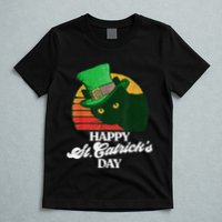 Funny Happy St CatrickS Day 80S St Patricks Cat Retro T-Shirt