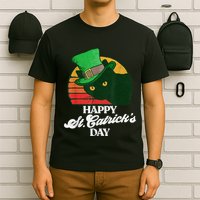 Funny Happy St CatrickS Day 80S St Patricks Cat Retro T-Shirt