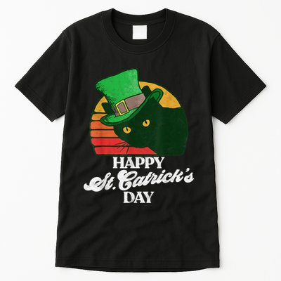 Funny Happy St CatrickS Day 80S St Patricks Cat Retro Tall T-Shirt