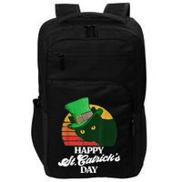 Funny Happy St CatrickS Day 80S St Patricks Cat Retro Impact Tech Backpack