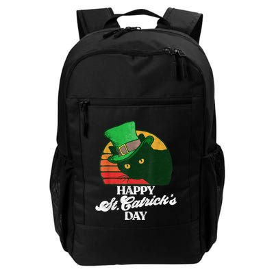 Funny Happy St CatrickS Day 80S St Patricks Cat Retro Backpack