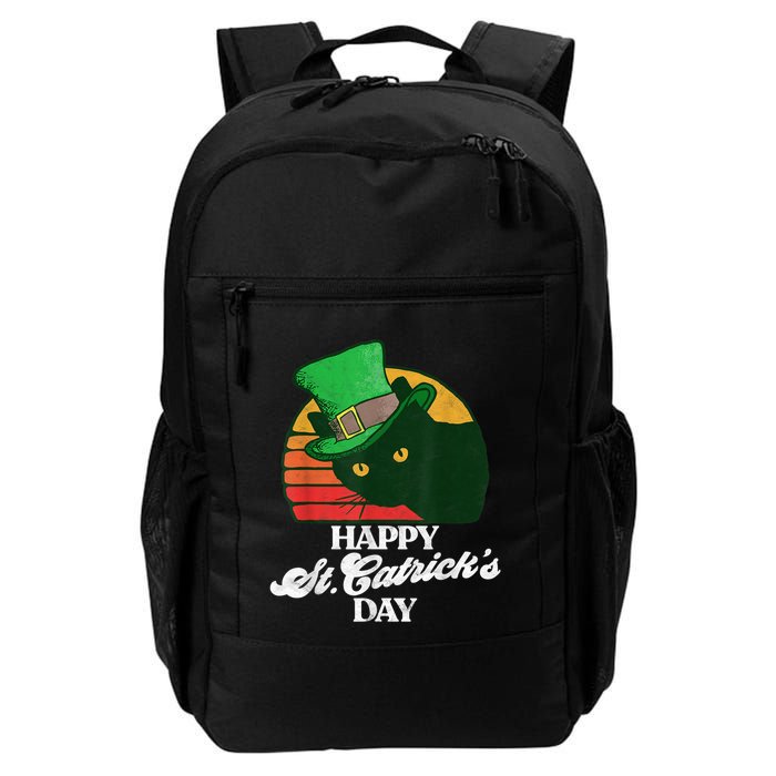 Funny Happy St CatrickS Day 80S St Patricks Cat Retro Backpack