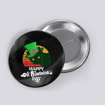 Funny Happy St CatrickS Day 80S St Patricks Cat Retro Button