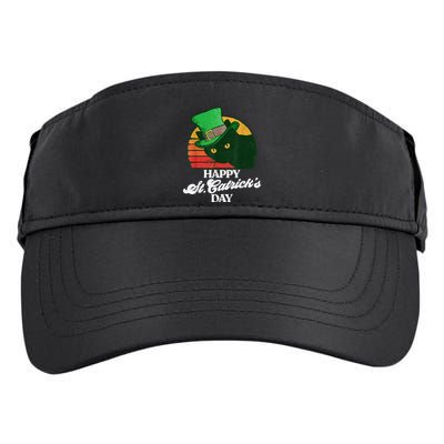 Funny Happy St CatrickS Day 80S St Patricks Cat Retro Adult Drive Performance Visor