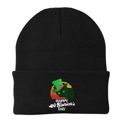 Funny Happy St CatrickS Day 80S St Patricks Cat Retro Beanie