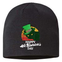 Funny Happy St CatrickS Day 80S St Patricks Cat Retro Sustainable Beanie