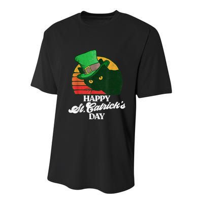 Funny Happy St CatrickS Day 80S St Patricks Cat Retro Youth Performance Sprint T-Shirt