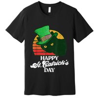 Funny Happy St CatrickS Day 80S St Patricks Cat Retro Premium T-Shirt