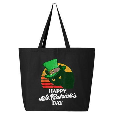 Funny Happy St CatrickS Day 80S St Patricks Cat Retro 25L Jumbo Tote