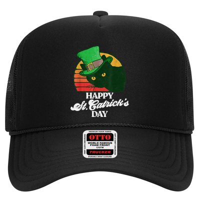 Funny Happy St CatrickS Day 80S St Patricks Cat Retro Trucker Hat