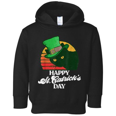 Funny Happy St CatrickS Day 80S St Patricks Cat Retro Toddler Hoodie