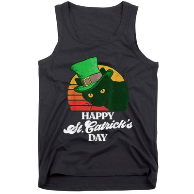 Funny Happy St CatrickS Day 80S St Patricks Cat Retro Tank Top